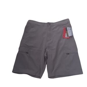 North Hudson Mens Performance Golf Cargo Shorts L  Casual Stretch Gray NWT